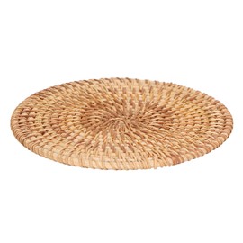 Woven Round Place Mats, Round Woven Place Mats, Natural Rattan Weave, Hot Insulation, Place Mat for Large Vessels, Hot Dishes, Pan Pot, Heat-Resistant, Non-Slip (16 cm), Round