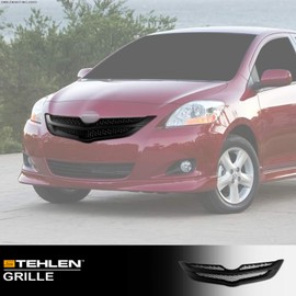 Stehlen 642167822004 OE Honeycomb Mesh Front Hood Bumper Grille - Matte Black For 2006-2009 Toyota Yaris 4 Door Sedan