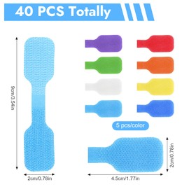 Pack of 40 Cable Labels, Reusable Cable Labelling 4.5 x 2 cm, Writeable Cable Labelling Cable Marking for Identifying Cables, Wires (Multi-Colour)