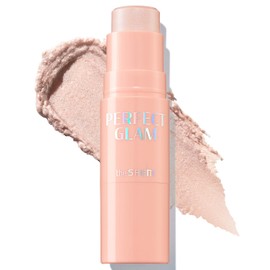 THESAEM Colorete En Barra Perfect Glam Con Esponja Difuminadora Wh01 Aurora Wave - Bálsamo Iluminador Suave Y Lujoso Con Manteca De Karité Y Ceramida Np, Maquillaje Con Brillo Natural, 0,2 Oz.