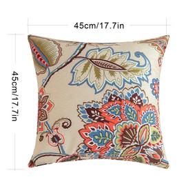 Makimoo 2 Pack Decorative Throw Pillow Covers Indoor/Outdoor Home Decor Living Room Couch Bed (Khaki Floral, 18x18inch)