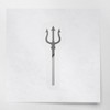 Transparent Decal Stickers of Trident Silhouette (Metallic Silver) Premium Waterproof