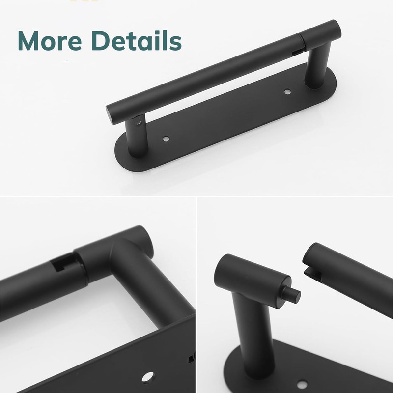 Oudesi Black Toilet Paper Holder Wall Mount for Bathroom, Self