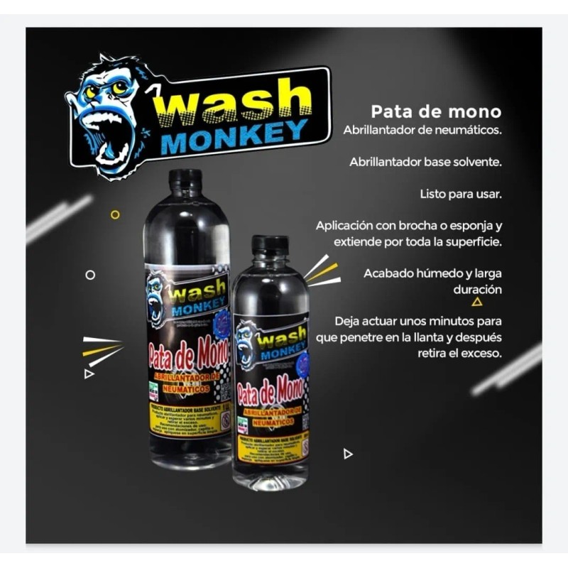 Wash Monkey Pata De Mono Brillo Llanta Larga Duracion 500ml