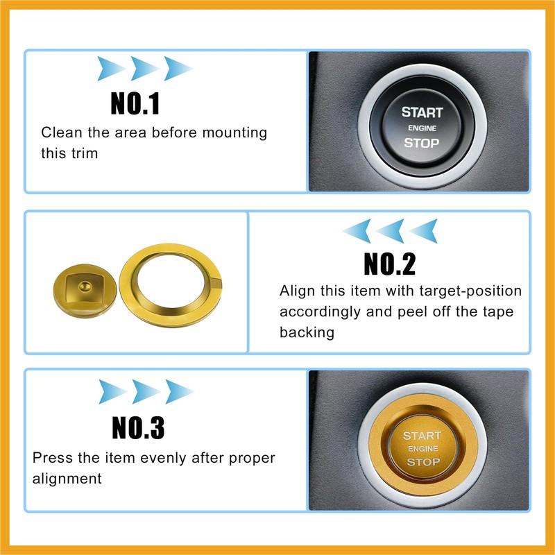 Partuto Car Engine Start Stop Button Cover Trim Sticker Kit