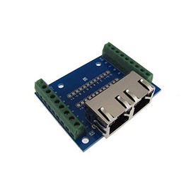 Dual RJ45 Ethernet Connector Breakout Board w/LED Screw terminals -Pack of 3