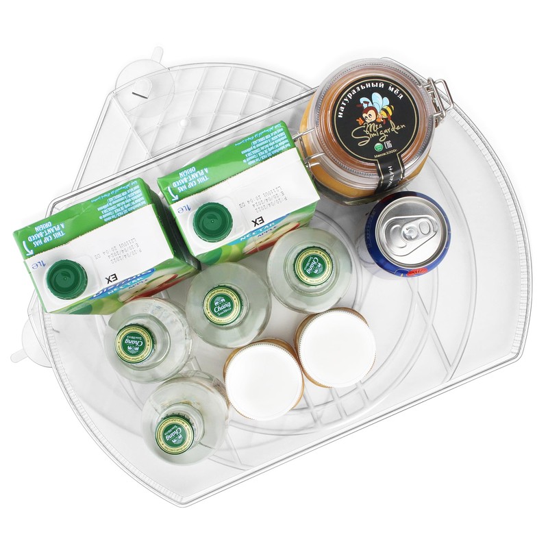 FIRJOY Lazy Susan Turntable for Refrigerator, Square Turntable Organizer for