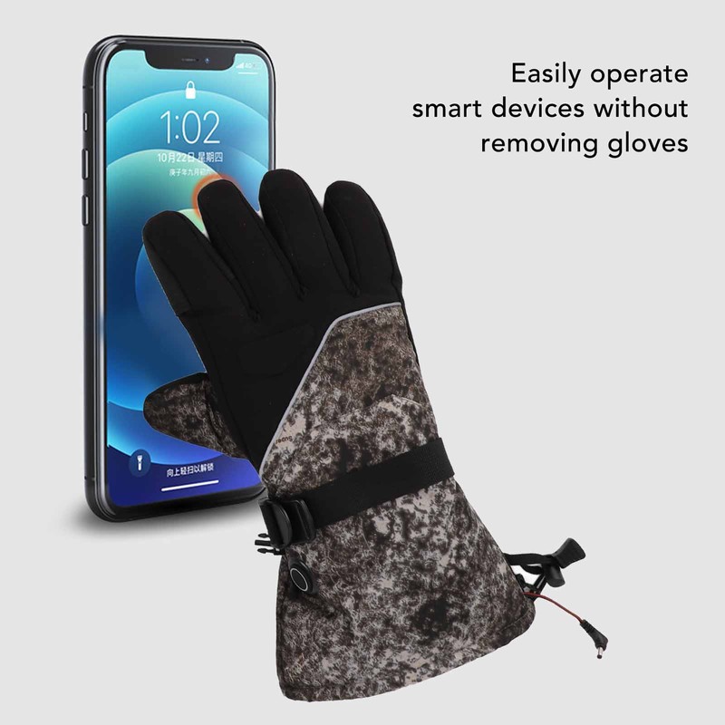 Electric Thermal Gloves Polyester Adjustable Temperature Anti Slip Touch Screen