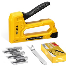 SHALL Light Duty Staple Gun for Wood - Yellow Upholstery Staple Gun with 1600pcs JT21 Staples 1/4, 5/16, 3/8 inch and Staple Remover - Fabric Stapler Gun for Crafts, DIY, Decoration