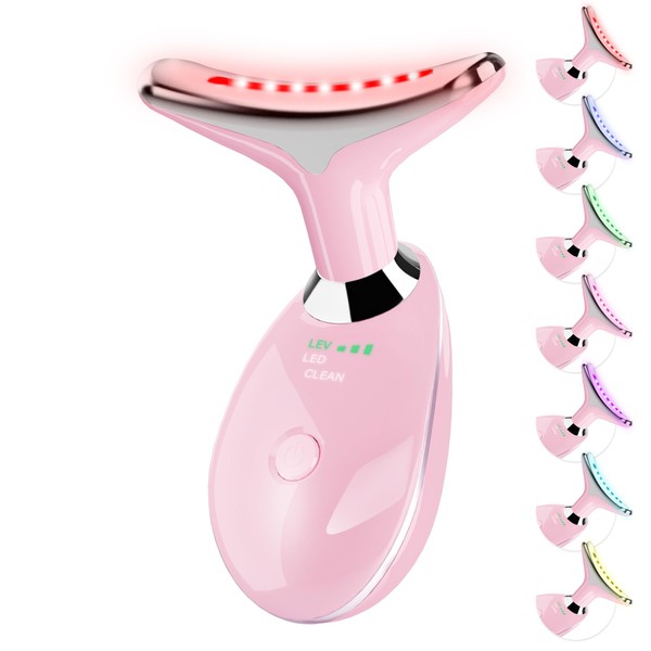 Neck&Face Massager with 7 Colors-Multi-Functional Skincare Tool,Home Beauty Device for