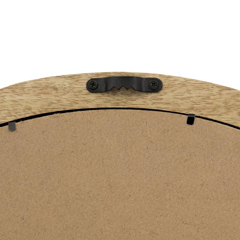 Udorich Stylish Transitional Decor Mango Wood Wall Mirror, Natural Frame