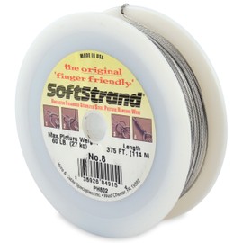 WCS Softstrand, Uncoated Stranded Stainless Steel Picture Wrapping Wire, Size #8, 60 lb / 27 kg, 375 ft / 114 m