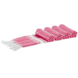 Nicola Spring Turkish Cotton Towels - 100 x 60cm - Pink - Pack of 4 - Lightweight Childrens Towel Small Quick Drying Bathroom Face Cloth Hand Towel Kids Beach Sheet