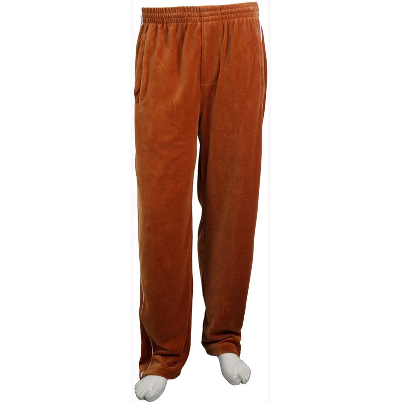 Sweatsedo Burnt Orange Mens Velour Tracksuit with White Piping (Medium)