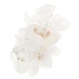 Hohopeti Tocado de Novia Flores de Tul y Horquillas de Malla Hechas a Mano para Bodas, Accesorio Ligero para Velo y Decoraci?n de Cabello de en Eventos Nupciales, 19 Gramos | 15.50 x 9.00 x 5.50 cm, accesorio ligero para velo y decoración de cabello