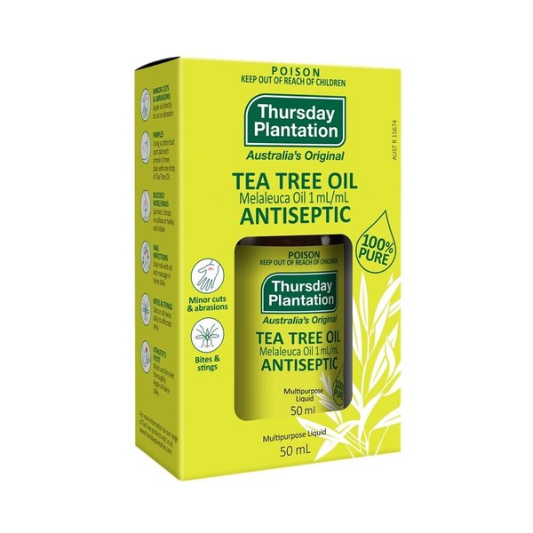 3 bottle x 50ml Australia THURSDAY PLANTATION 100% Pure Tea Tree Oil ANTISEPTIC