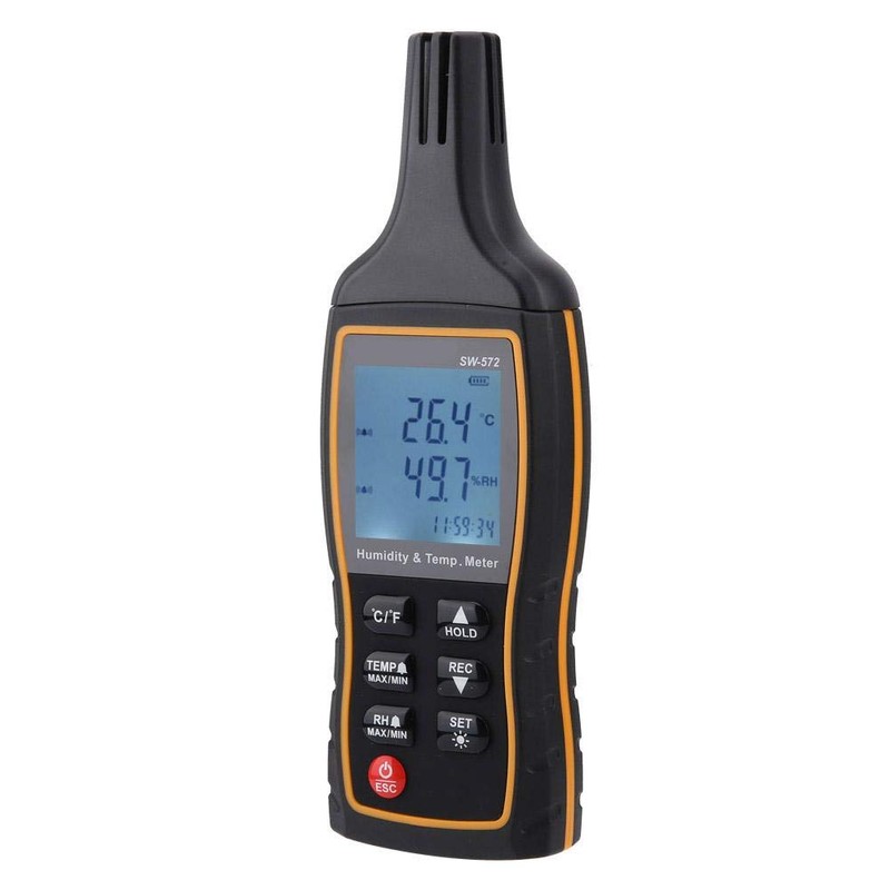Walfront Digital Temperature and Humidity Meter SW572 Digital Psychrometer Thermo