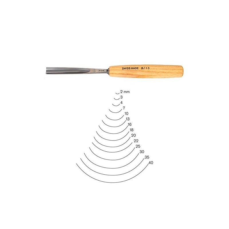 Pfeil Carving Tool, Gouge, Straight, Sweep 8/25 mm DT700855 by