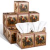 Fourluoo 12 Pack Rooster Facial Tissues Cube Boxes Chicken Face
