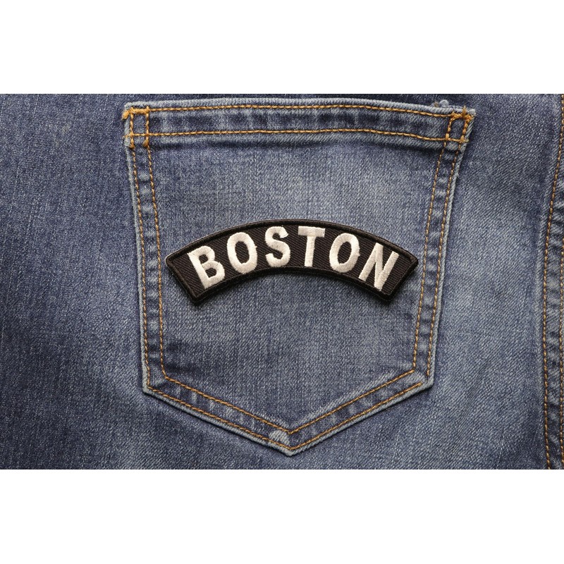 Boston Patch - 4x1 inch. Embroidered Iron on Patch (P3605)