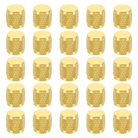 PATIKIL 1/4 inch SAE Service Access Valve Caps, Pack of 25 Valve Caps for Refrigeration Systems with Flat Valve Core Remover and Rubber Seal for HVAC AC System