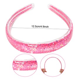 Topbuti 4 Pack Glitter Headbands for Girls, Sparkly Confetti Headband with Teeth for Kids, Cute Rainbow Pink Purple Blue Head Bands, Sequin Little Girl Hair Accessories