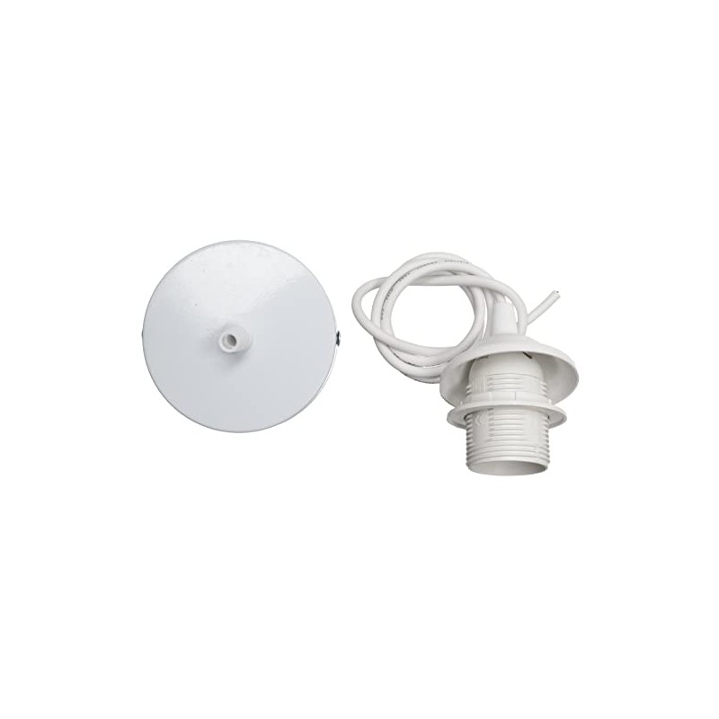 GURU SHOP Ceiling Pendant with Metal Canopy - White E14,