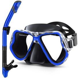 Karvipark Dry Snorkel Set, Anti-Fog Scuba Snorkelling Packages, Panoramic Wide View Snorkelling Goggle, Professional Snorkelling Gear for Adults
