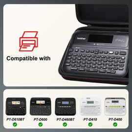 LTGEM Case Compatible with Brother P-Touch PT- D610BT / PT-D410 / PT-D460BT / PTD600 / PTD400AD Label Maker, Black