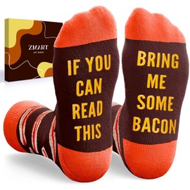 Zmart Bacon Gifts Bacon Socks Men - Silly Socks Silly Gifts, If You Can Read This