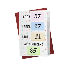 Funny 85th Birthday Cards for Women Or Men – for Friends, Family, Lover, Etc. – Funny Birthday Cards 85 Years Old – Perfect Funny Birthday Cards 85th Anniversary – with Envelope