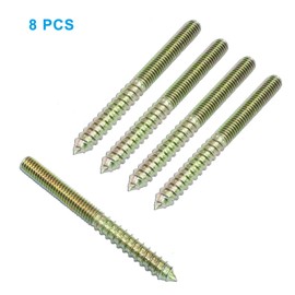 PHITUODA 8 Pack 3/8-16 x 4 Inch Hanger Bolts Double Headed Self-Tapping Screw Threaded Rods Bolt for Furniture Wood Joint