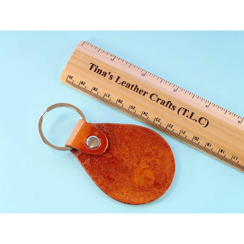 Handmade Premium Quality Leather Keyring - Papa Bear Keychain