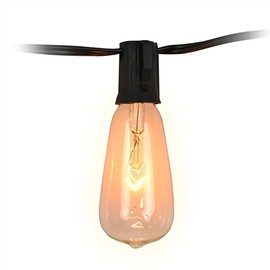 Holiday Bright Lights 10-Bulb ST40 Clear Incandescent Bulbs, Edison Style Light Set, Outdoor Patio String Lights Porch Decor