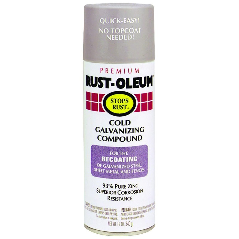 RUST-OLEUM COld Galvanizing Compound, Grays Flat Silver , 16oz. -