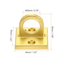 PATIKIL Pad Eye Plate U Hooks, 8 Pack Metal Ceiling Hook Wall Mount Loop with Screws Hardware Ring Hooks for Hanging Ropes in Queue Barrier, Golden