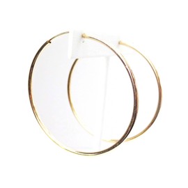 Clip-on Earrings Gold Tone Hoop Earrings Simple Thin 2.25 inch Hoop