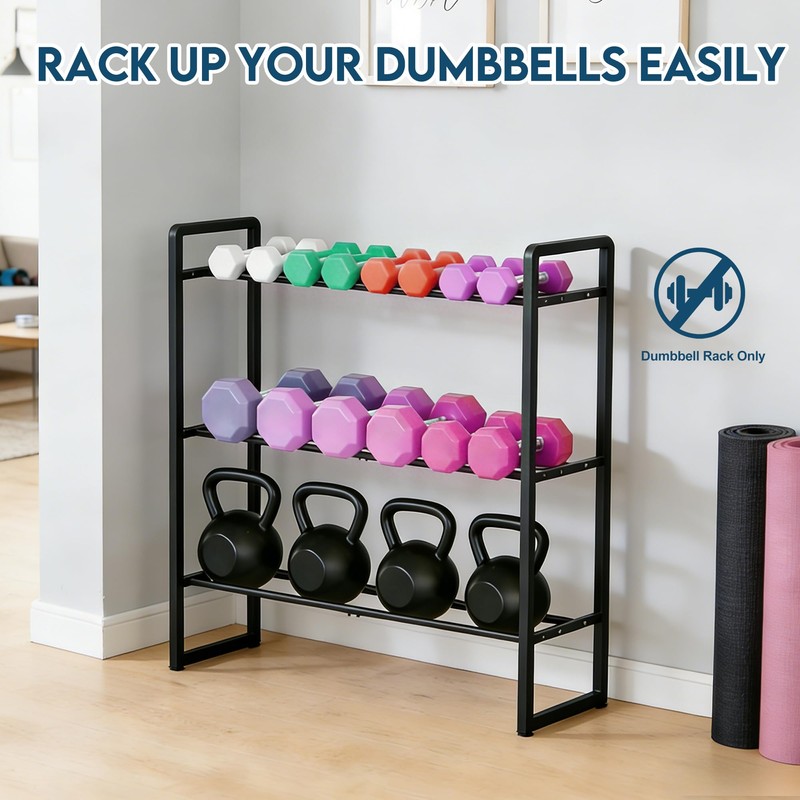 3 Tier Dumbbell Rack, 330 lb Capacity Weight Rack for