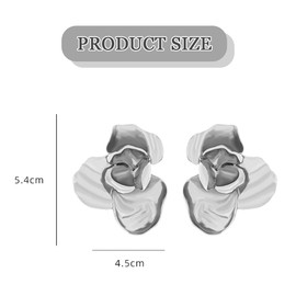 TTPSRY Earrings for Women Golden Flowers Large Exaggerated Irregular Three-Dimensional Statement Flower Earrings Hypoallergenic Fashion Jewellery Boho Earrings, Metallic