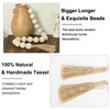 50" Long Ribbed Extra Large Wood Bead Garland with 2"