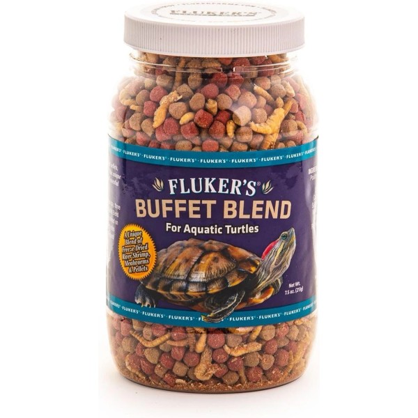 Branded Fluker's Buffet Blend: Nutritious Aquatic Turtle Food, 7.5oz