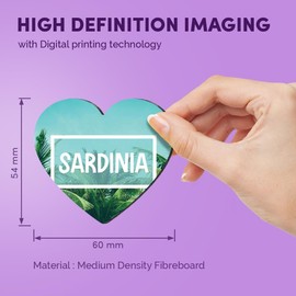 1x Heart MDF Magnet 6cm - Sardinia Tropical Beach Summer - Fridge Locker Office Whiteboard Toolbox #60465