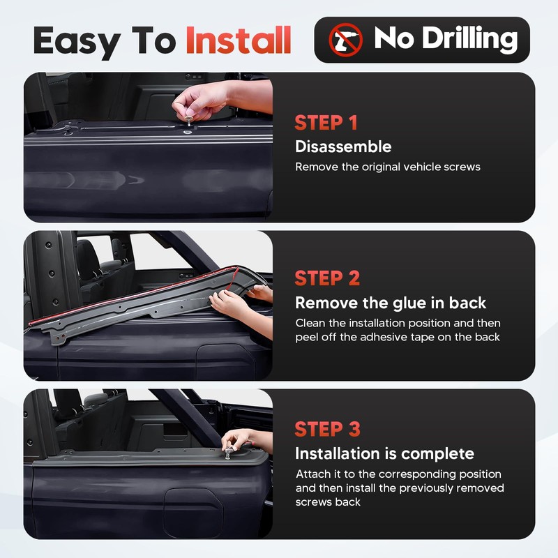 Cargo Shelf Side Covers, Compatible with Ford Bronco 4-Door Soft