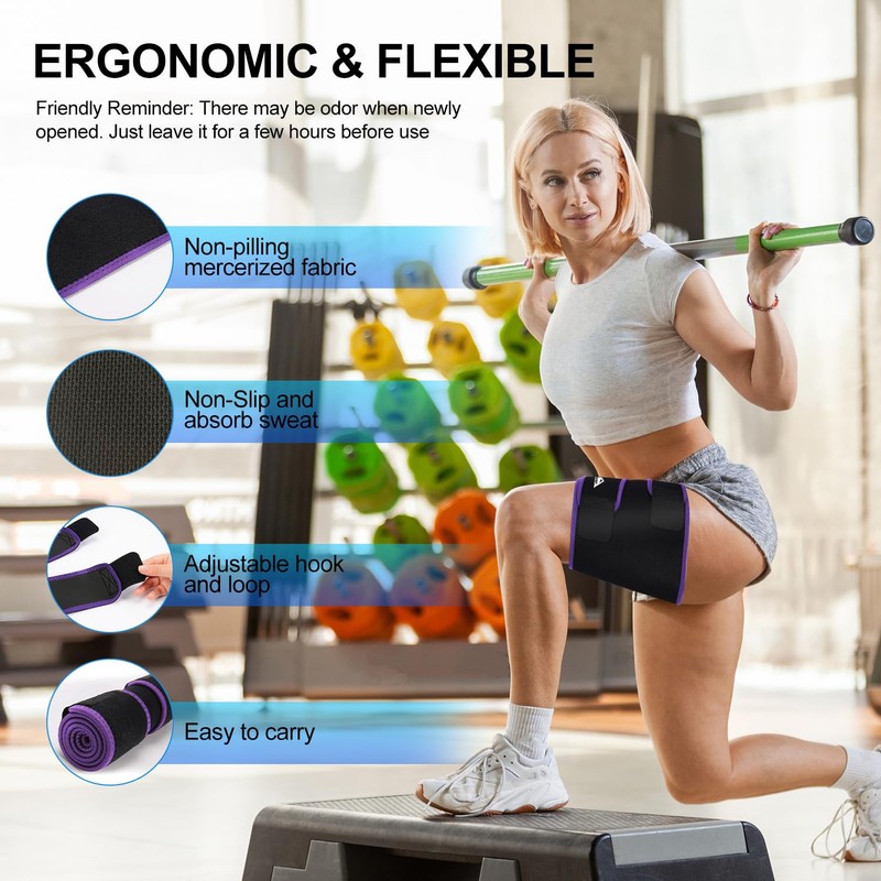 supregear Thigh Wraps, Adjustable Neoprene Hamstring Brace Support for Quadriceps,