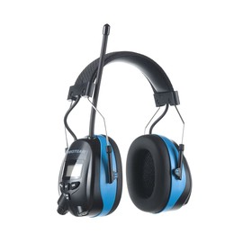 PROTEAR AM FM Radio Headphones, 25dB NRR Ear Protection Safety Ear Muffs, Noise Reduction Hearing Protector for Lawn Mowing and Landscaping(Light Blue)