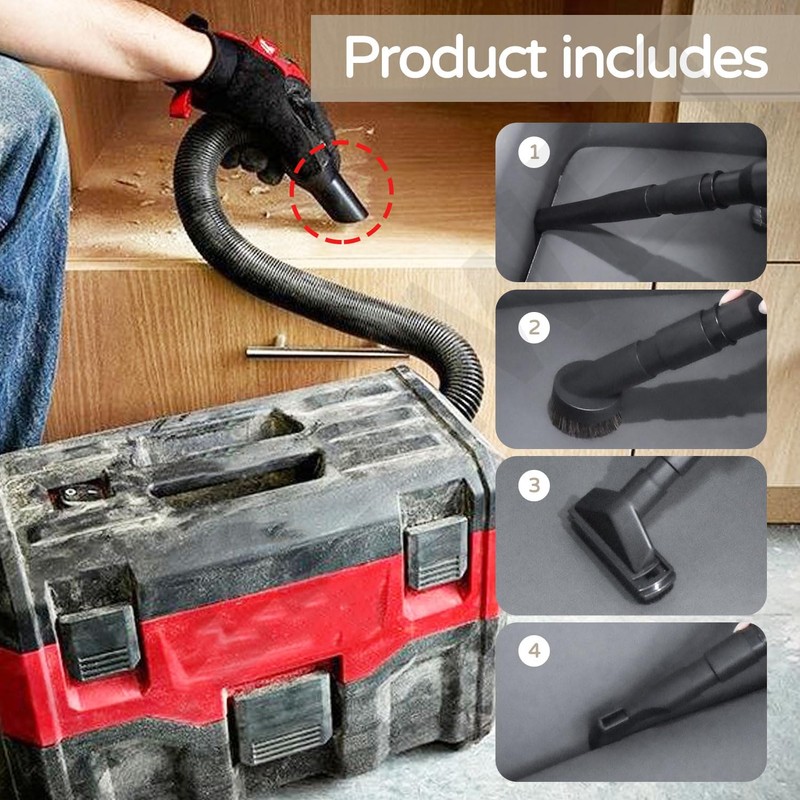 14-37-0105 18V Wet/dry Vac Hose Assembly with Universal Attachments Adapter