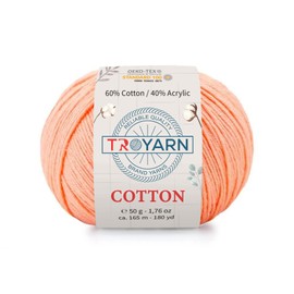 Troyarn Cotton 60% Cotton 40% Acrylic Yarn, Soft, Fine/Sport (2) for Crochet and Knitting 1.76 Oz (50g) / 180 Yds (165m) (10312 - Himalayan Salt)