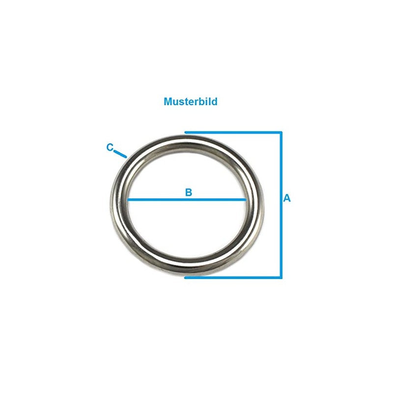 10 Round Rings 50 x 7 mm O-Ring Galvanised Steel