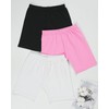 Somaibo 3 Pack Girls Bike Shorts Kids Cotton Cartwheel Athletic