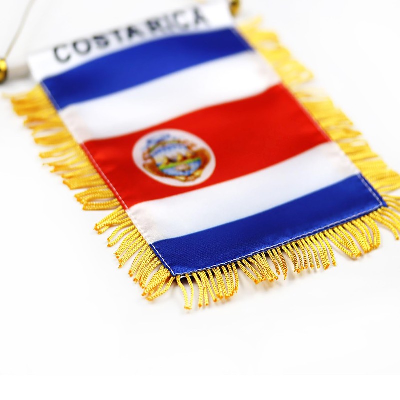 Costa Rica Hanging Flag with Suction Cup 4x6 Inch -